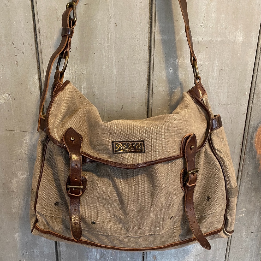 Vintage Polo Ralph Lauren Canvas Messenger Bag